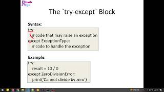 9. Python Error Handling | Control Flow