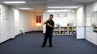 Wu style Tai chi chuan 54 movements standard form 50 Turn Body and Strike Fist to Back 翻身撇身捶