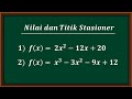 Cara mudah menentukan nilai stasioner dan titik stasioner