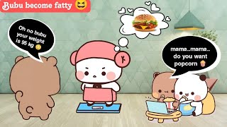 Bubu Become Fatty Too Much 😂😂 | Funny Moment At End 😂 | #bubududu #peachgoma #bearpanda