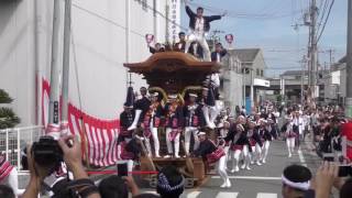 [60fps] 2016年9月30日(金) 八田荘だんじり祭り 宵宮午後曳行 旧ドット前