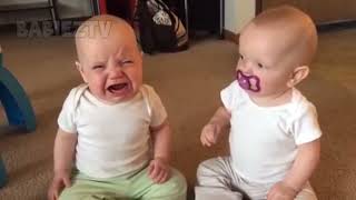 Funny Twin Babies Girl Fighting Over Pacifie ll Twin baby Fight video