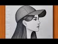 “How to Draw a Girl Wearing a Cap | Easy Pencil Sketch Tutorial” | Girl drawing for beginners