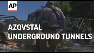 Russian military show Azovstal underground tunnels