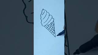 #easy drawing an ice cream #art #satisfying #how to make drawing