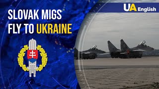 Slovak MiG-29 fighter jets take off to land Ukraine