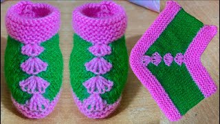 Easy & Simple New design awesome baby booties / बच्चों के लिए बनाए बहुत ही प्यारे गर्म मोजे #baby