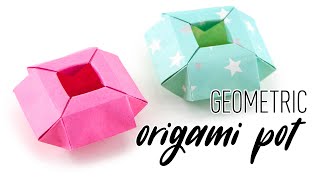 Geometric Origami Box/Pot Tutorial - DIY - Paper Kawaii