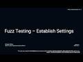 AVCDL fuzz testing - establish settings