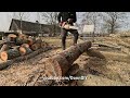 homemade hydraulic log splitter making firewood