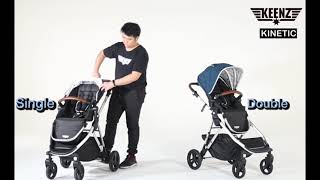 Keenz Kinetic Single stroller (S1) vs Keenz Kinetic Convertible Double Stroller (D2)