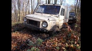 UAZ LUAZ and GAZ 69.  Autumn swamp . Offroad weekend.Луаз Уаз и Газ 69. Осенние покатушки.