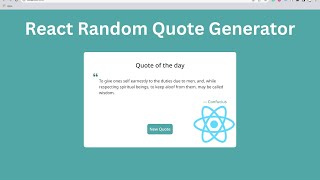 Random Quote Generator - React Fetch API Data