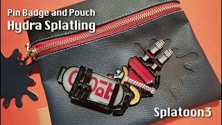 Splatoon3 ハイドラントピンバッジ＆ポーチ作ってみた【ワイヤー✖️レジン✖️レザー】I made a Hydra Splatling pin badge and pouch