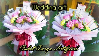 Tutorial Membuat Buket Bunga || Buket Bunga Pernikahan || Hadiah Pernikahan