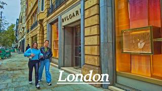 London tour | 🍂 Walking in South Kensington, a Chelsea food market and Knightsbridge. 4K  🍁