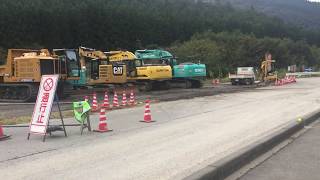 【台風19号】から1週間後の秋山川　道路崩壊　佐野市　2019/10/20