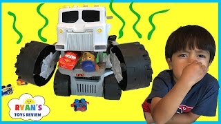 TOY TRUCKS FOR CHILDREN Matchbox Stinky the garbage truck eats Disney Cars Surprise Kids Toys Cars