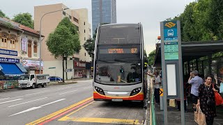 SMRT Buses Alexander Dennis Enviro500 MMC (Batch 1) SMB5069E on Service 67 departing Bus Stop 07211