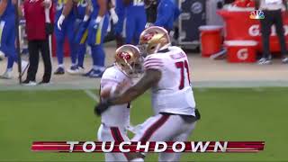 Jimmy Garoppolo to George Kittle - 4th down touchdown -  San Francisco 49ers vs Los Angeles Rams