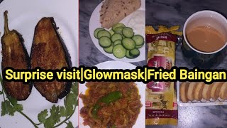 fried baingan|Glowing mask|Surprise visit|vlog 95|Rubina Nawaz vlogs