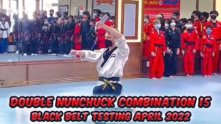 Double Nunchuck Combination 15 At Black Belt Testing April 2022 #shorts #martialarts #nunchaku