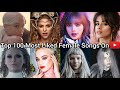 Top 100 Most Liked Songs By Female Artist On YouTube (Lead Only)