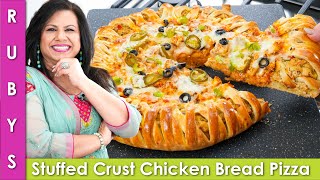 Stuffed Crust Chicken Bread Pizza Recipe in Urdu Hindi - RKK