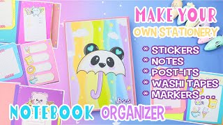 NOTEBOOK Folder ORGANIZER Make your Own Stationery - Stickers - Mini notes Tapes | aPasos Crafts DIY