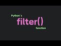Python Filter Function Explained in 1 Minute