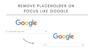 Remove Placeholder On Focus Like Google | HTML , CSS & JavaScript.
