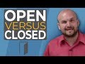 What is the difference between an open and closed point for an inequality