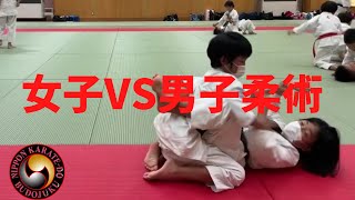 女子VS男子柔術スパーリング２