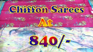 Latest Chiffon Sarees With Velvet Pallu |EPS-9|రంగురంగుల షిఫాన్ సారీ డిజైన్స్ ...