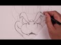 how to draw bowser super mario sketch tutorial