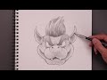 how to draw bowser super mario sketch tutorial