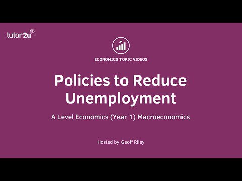 Policies to Reduce Unemployment Policies to Reduce Unemployment