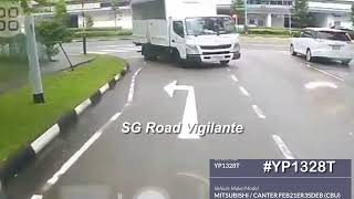 11jan2025 bedok north ave 4 #YP1328T mitsubishi canter driving against flow of traffic