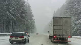 1 31 22 CAR ON TOP  SNOQUALMIE PASS SNOW ICE WEST BOUND