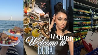 Dubai Vlog 2💰🥹- grocery shopping, yacht, eating out, beach.