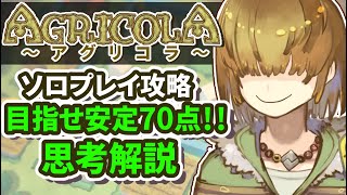 アグリコラ ( Agricola )  ソロプレイ攻略 目指せ安定70点!! 思考解説【 BGA 環境 】【 Vtuber / テトランパトル 】