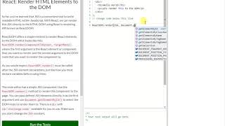 REACT: Render HTML Elements to the DOM (4)