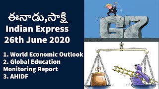 26th JUNE 2020 EENADU & INDIAN EXPRESS News Analysis