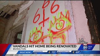 Irvington historic landmark home renovation gets hit by dark, eerie vandalism