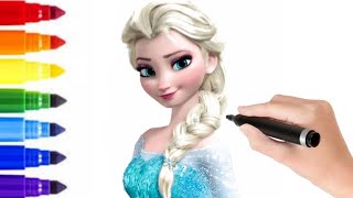 HOW TO DRAW ELSA STEP BY STEP EASY FROM FROZEN 2 / DISNEY PRINCESS ELSA DRAWING