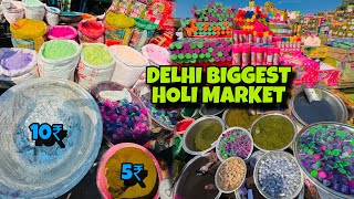 Cheapest Holi Market 2025| Exploring Gulal,Pichkari, Rs.3₹ | Holi Stash | Sadar Bazar Delhi