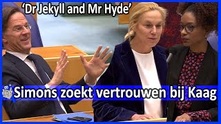 Sylvana Simons zoekt vertrouwen bij Sigrid Kaag 'Jekyll and Hyde'  Debat opdracht informateur Kamer