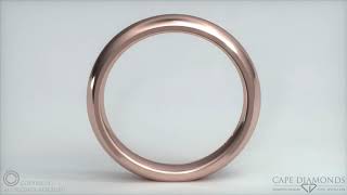 506. Most Popular Polished, Rose Gold, D-Shaped, Comfort-Fit 4mm wide  Men's Wedding Rings Cape Town