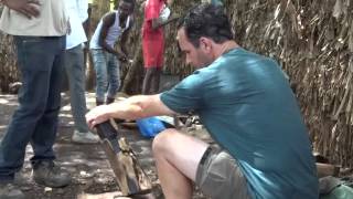 Makonde Carving Lesson - Aaron's turn