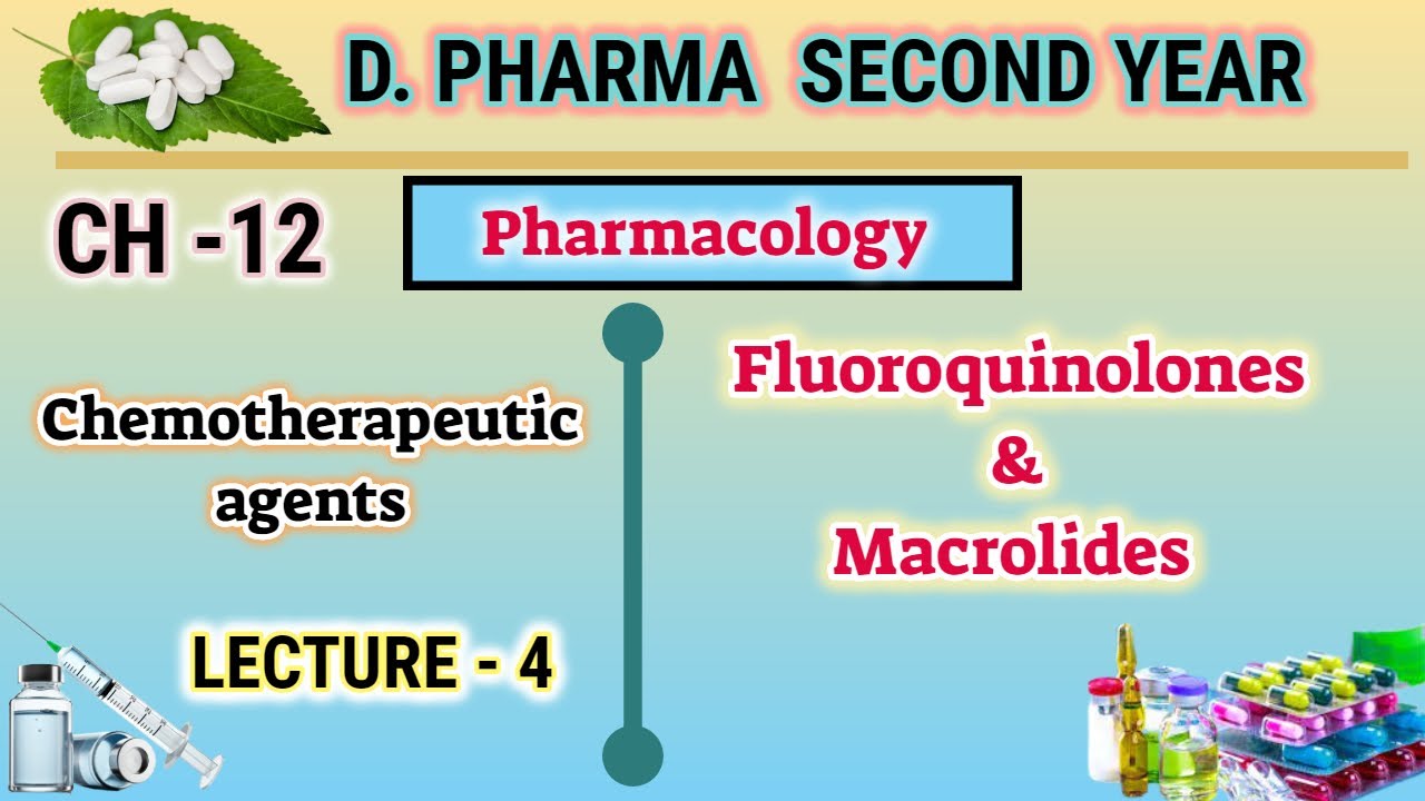 Fluoroquinolones | Macrolides | Ch-12 | L-4 | Pharmacology | D.Pharm ...